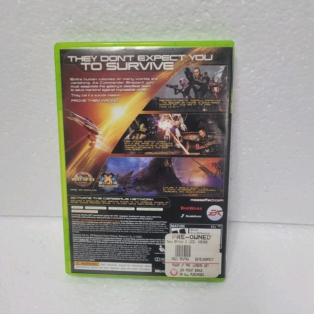 Mass Effect 2 Xbox 360 CIB Complete Tested & Working
